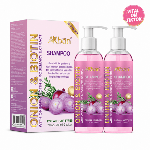 Onion Shampoo with Rosemary and Biotin, Moisturizes, Salon-Quality, Strengthens, Volume and Thickness, Revitalizes Long Hair, Smooth and Nourished