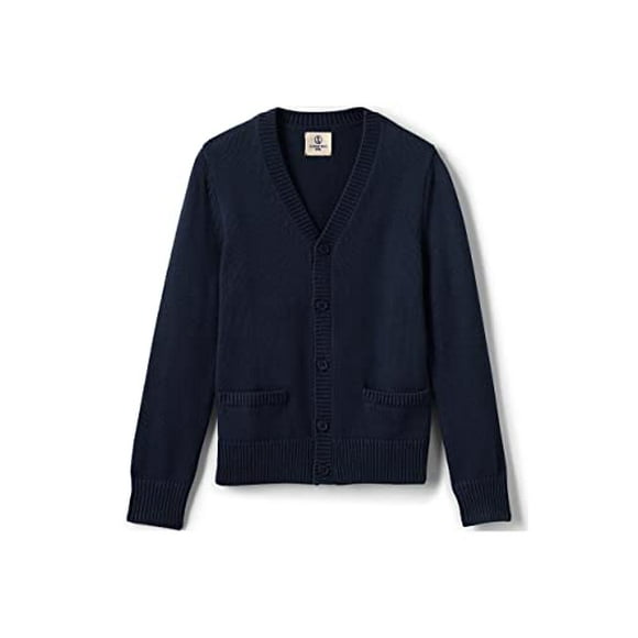 Lands End Uniform Cotton Modal Button Front Cardigan Classic Navy Toddler 2t