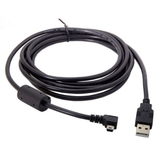 JSER Mini USB B Type 5pin Male Right Angled 90 Degree to USB 2.0 Male Data Cable with Ferrite 3.0m