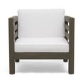 thumbnail image 2 of Euroco Outdoor Acacia Wood Club Chair with Waterproof Cushions, Mid-Century Modern Patio Lounge Chair for Backyard, Porch, or Garden, 2 of 9