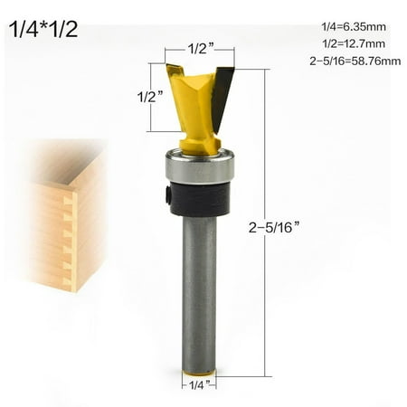 

14 Degree 1/4 Inch Shank Carbide Dovetail Router Bit Woodworking Cutter Tools