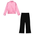 thumbnail image 4 of Alvivi Kids Boys Disco Choir Latin Jazz Dance Outfit Sparkle Shirt Blouse Tops with Flared Pants Set Pink 6, 4 of 5
