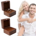 thumbnail image 2 of 1 Pcs Wooden Ring Box,Wooden Box for Engagement Rings,Square Wedding Holder With Single Slot,Promise Rings & Wedding Bands,Retro Proposal Ring Box,Elegant Jewelry Ring Holder,(O,2.17x2.17x1.38 in), 2 of 8