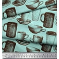thumbnail image 2 of Soimoi Rayon Fabric Tea & Coffee Cups Decor Fabric Printed Yard 42 Inch Wide, 2 of 3