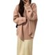 thumbnail image 5 of Suéter de terciopelo de mapache, suéter suave y encerado para mujer, ropa exterior de otoño e invierno, suéter holgado retro dividido de estilo japonés de longitud media para invierno, 5 of 5