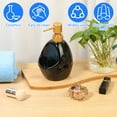 thumbnail image 3 of Dznils Black Ceramic Soap Dispenser, Bathroom Refillable Lotion Pump with Soap Holder, 16 oz, 3 of 11