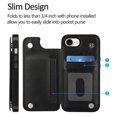 thumbnail image 3 of Funda tipo cartera Wefor para iPhone 16e con tarjetero de piel sintética, 3 of 9