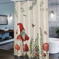 thumbnail image 6 of Dwarfs Mushrooms Shower Curtain, Spring Plant Leaf Butterfly Linen Waterproof Shower Curtain Set with 12 Hooks Lightweight Bath Curtains Fabric Bathroom Decor 36x72 Inches, 6 of 9