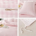 thumbnail image 6 of JOLUSERE 2-Piece Soft Breathable Gingham Duvet Cover Twin Set，Pink White Plaid Checkered Bedding Cover, 6 of 14