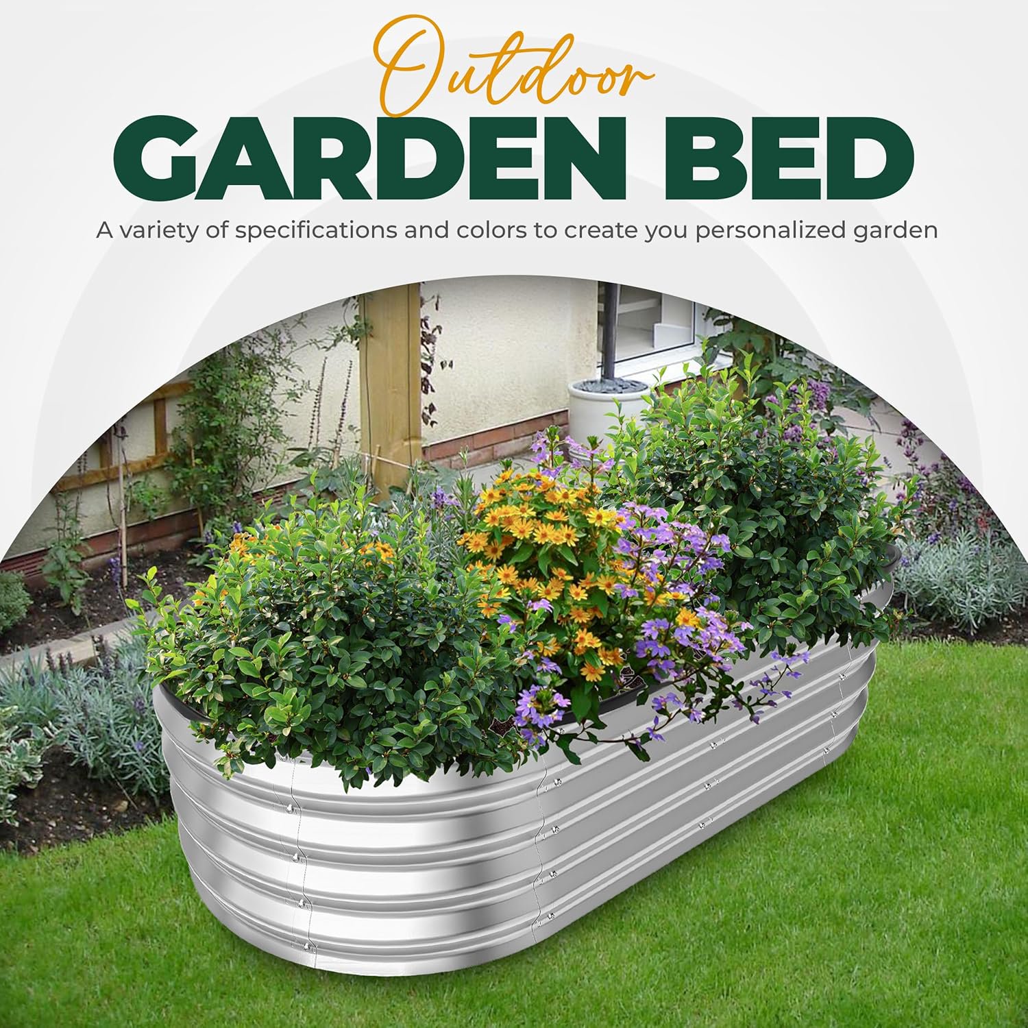 Utopia Home Galvanized Raised Garden Bed, 4x2 Feet, 2-Pack photo 5