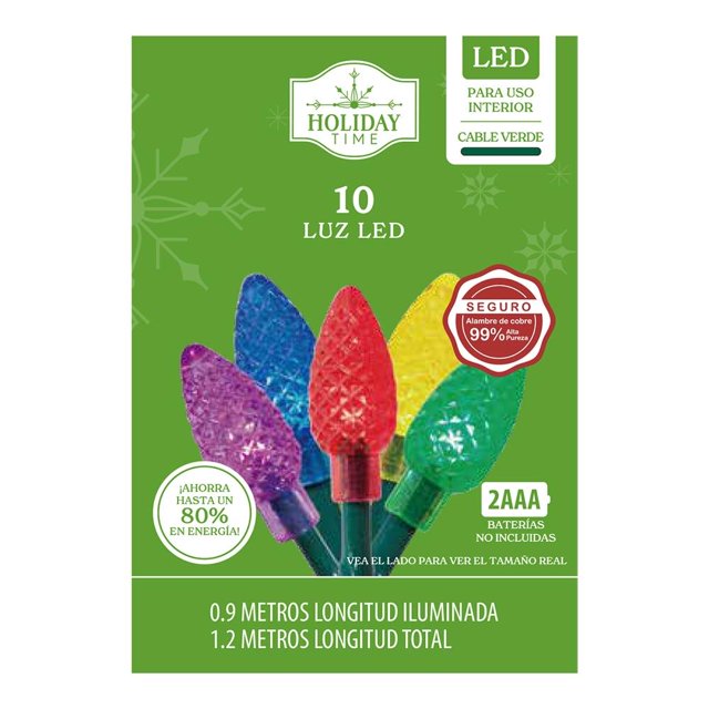 Serie Navideña Holiday Time LED Bombilla de 1.29 m 10 Luces Multicolor