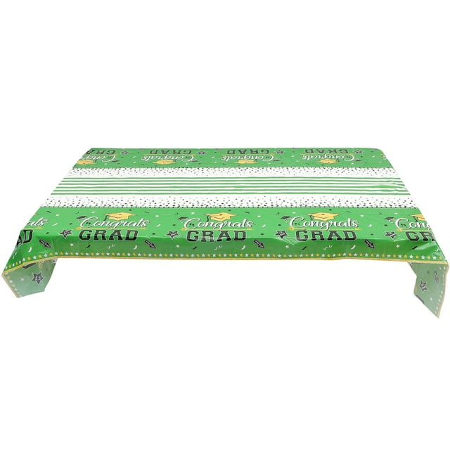 TEHAUX 1Pcs Graduation Season Tablecloth for Graduation Ceremony 137x54in PE Plastic Decorative Waterproof