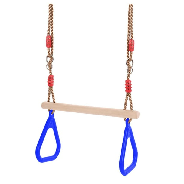 Barra de columpio trapecio para niños con anillos de resistencia