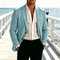 thumbnail image 2 of Tqyyweavej Men's Blazers Slim Fit Two Button Business Casual Suit Jacket Long Sleeve Notch Lapel Suit Sports Coat with Faux Flap Pockets, 2 of 10