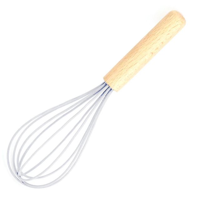 Wooden Handle Silicone Household Egg Beater Silicone Wire Manual