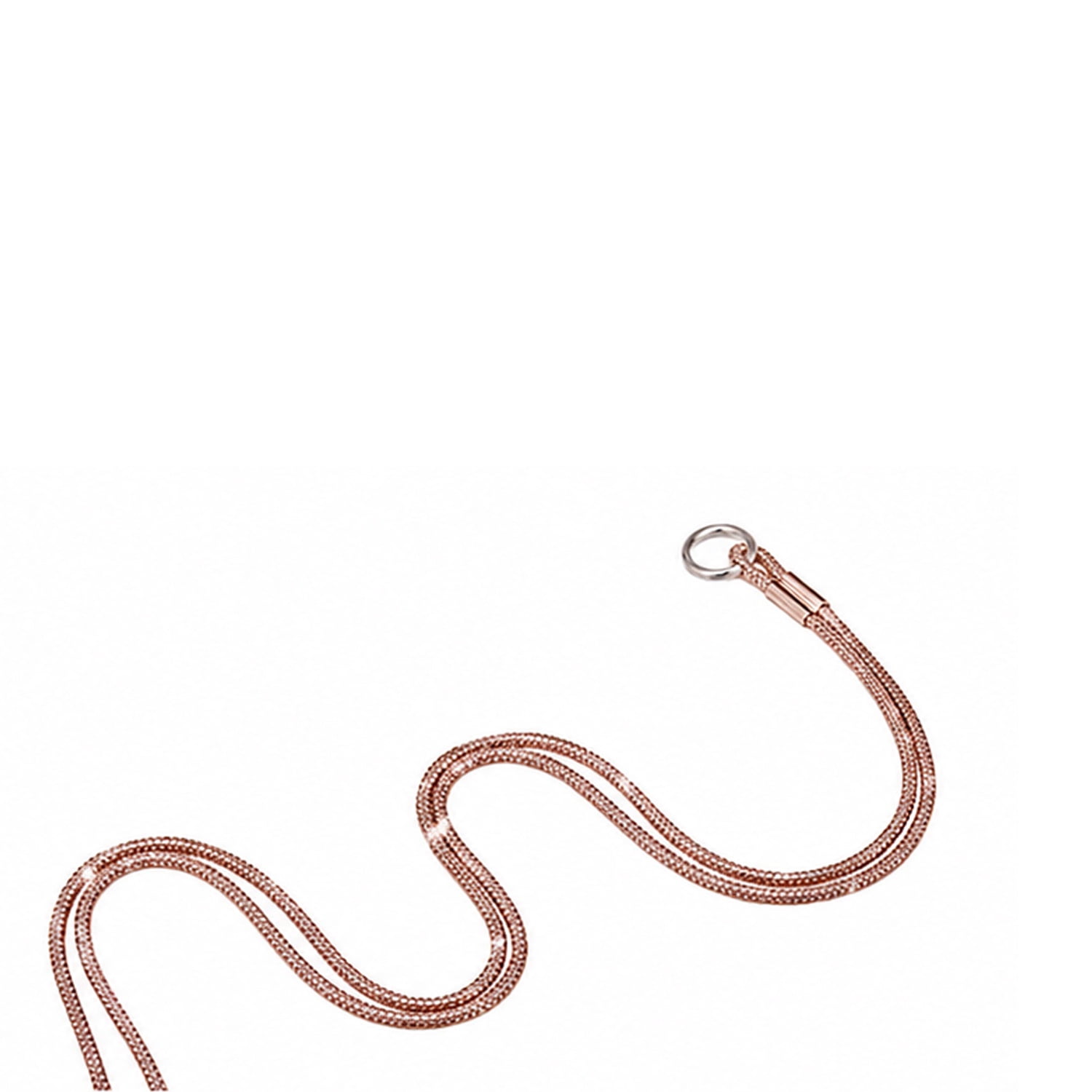 Crystal Neck Lanyard with Keychain Holder - Rose Gold
