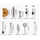 thumbnail image 3 of Kit Bar Cóctel 12 Pz Barman Destapador Utensilios Plata BAse Marron, 3 of 5