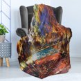 thumbnail image 4 of Fantasy Soft Flannel Fleece Blanket, Refreshing Nature Painting Serene Pond Illusionary Perspective Swamp Environmental, Cozy Plush for Indoor and Outdoor Use, 50" x 70", Multicolor, by Ambesonne, 4 of 5