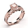 thumbnail image 3 of Spectacular And Decorative 1.50 Carat Round Cut Morganite Solitaire Engagement Ring, Wedding Ring, Bridal Set in 925 Sterling Silver With 18k Rose Gold Plating Gift For Her, 3 of 3