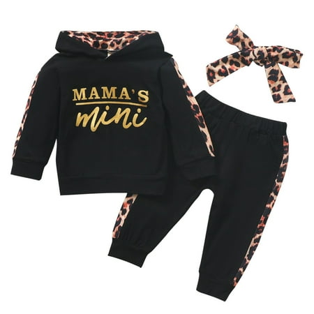 

UFOUND Baby Girls Outfit Long Sleeve Hooded Top Matching Trousers For Newborns Toddlers Soft Baby Clothing Set Child Infants Clothes Casual Dailywear