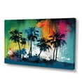thumbnail image 2 of DESIGN ART Designart "Vibrant Palm Trees I" Modern Landscape Beach Wall Decor 20 in. wide x 12 in. high, 2 of 5