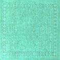 thumbnail image 1 of Ahgly Company Indoor Square Oriental Turquoise Blue Industrial Area Rugs, 8' Square, 1 of 4