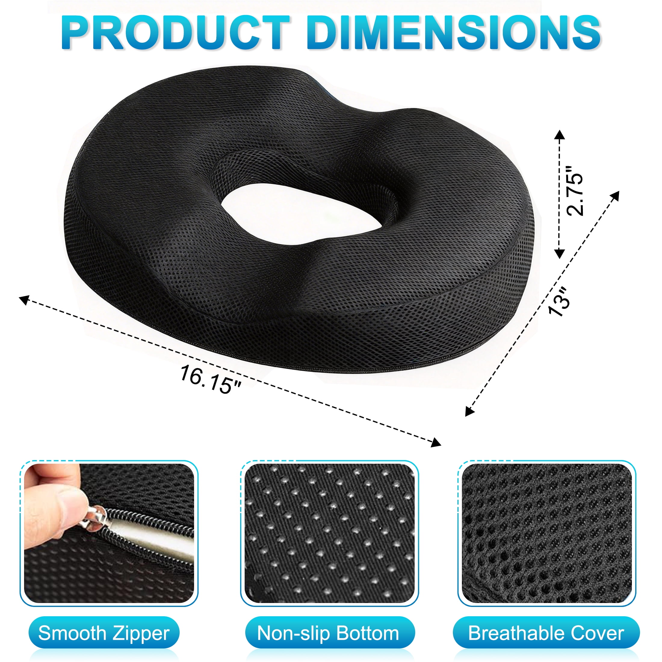 Donut Pillow Seat Cushion Chair Pad for Tailbone Pain Relief and Hemorrhoids, Memory Foam Seat Chair Cushion for Postpartum Pregnancy, Seat Cushions for Men and Women for Home & Office