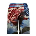 thumbnail image 3 of Jinhomg Men's Casual Summer Shorts American Flag Patriotic Graphic Shorts Loose Fit Comfy Elastic Drawstring Waist Beach Shorts with Pockets Male 4Th of July Gifts Blue XXL, 3 of 5