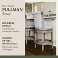 thumbnail image 3 of Open Box Maven Lane Pullman High-Back Swivel Stool, Reclaimed Oak, Bar Height, 3 of 6