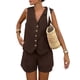 thumbnail image 1 of Conjunto Coordinado para Mujer PRETTYGARDEN Café Oscuro XS Sin Mangas, 1 of 7