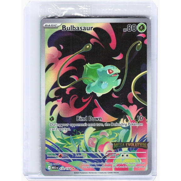 2025 Mega Evolution Bulbasaur Illustration Rare Foil Stamped 133/132 Pokemon Trading Card