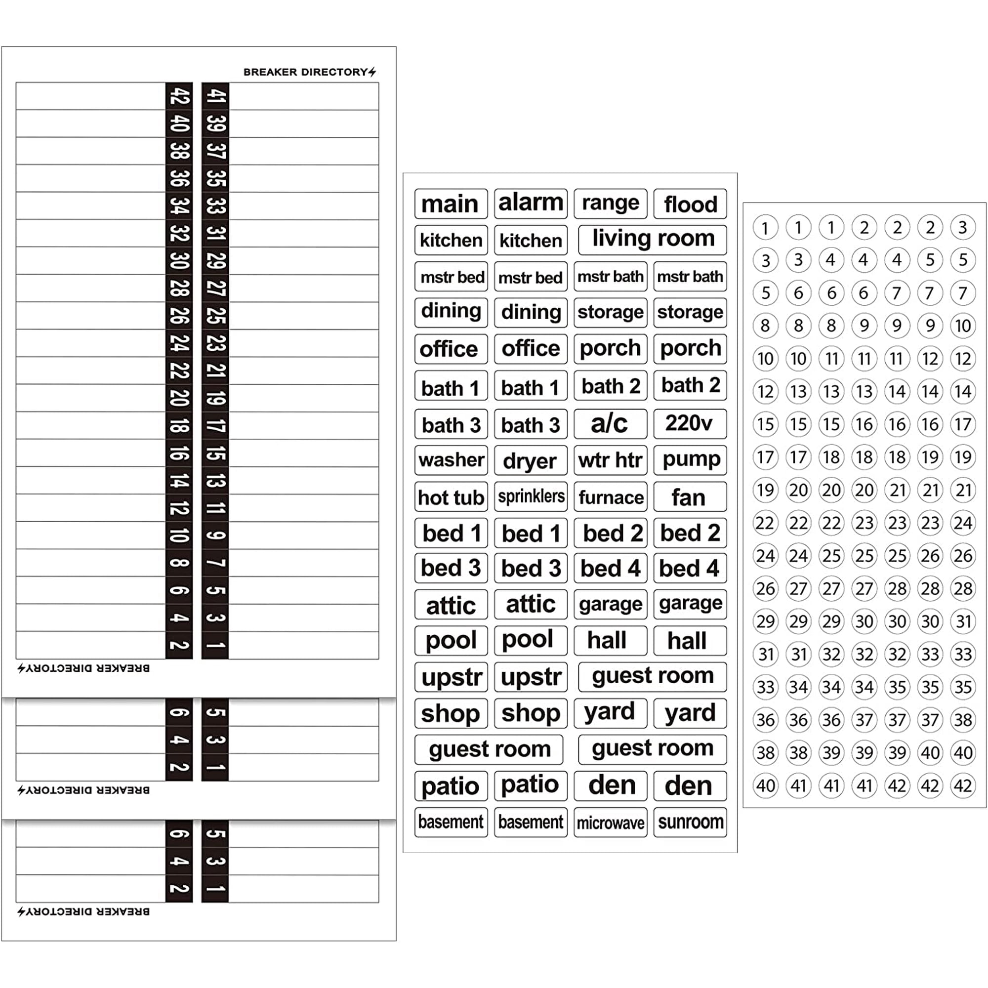 Adhesive Labels Electrical Panel Labels - 48 Blank Directory Stickers ...