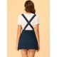 thumbnail image 5 of Allegra K Minifalda Vaquera De Tirantes Con Botones De Una Línea Para Mujer Azul oscuro XL, 5 of 6