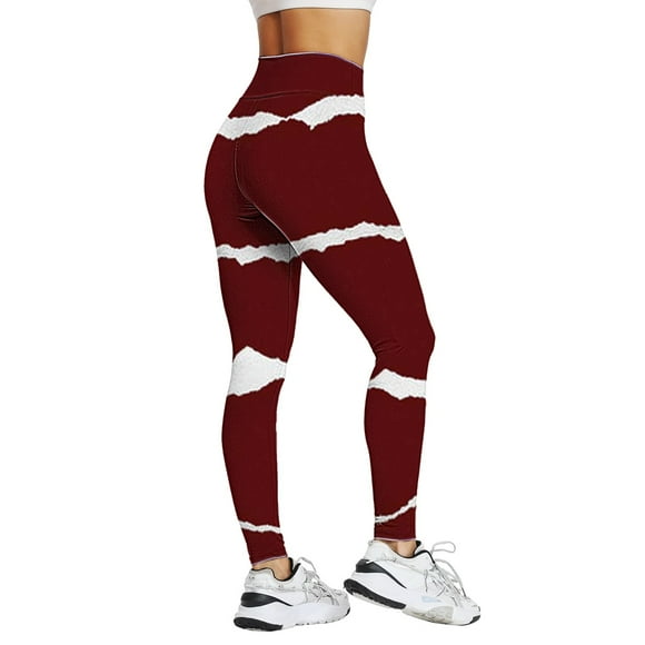 TSADFHJI Black Skirt with Slit Plus Size Print High Waist Pants for Womens Tights Compression Yoga Fitness High Waist Leggings L Wine