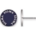 thumbnail image 1 of Sterling Silver S. Rh-Plated Logoart Sigma Enameled Post Earrings (12 X 12) Made In United States ss019sss, 1 of 5