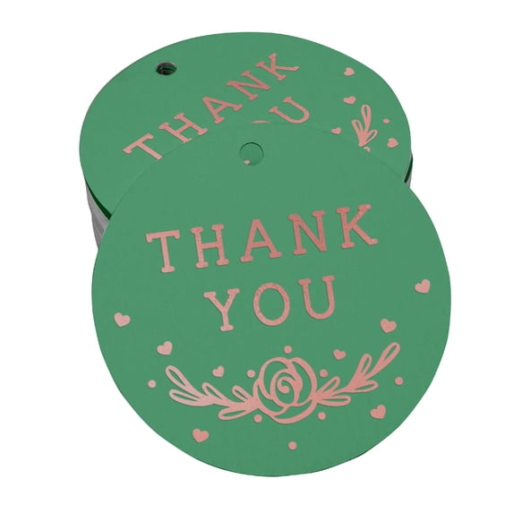 Inkdotpot Pack Of 50 Thank You Bridal Shower-Baby Shower-Retirement-Wedding-Birthday Favor Paper Tags Craft Real Rose Gold Foil Hang Tags