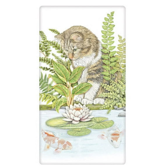Flour Sack Kitchen Dish Towel Koi Cat Mary Lake - Thompson
