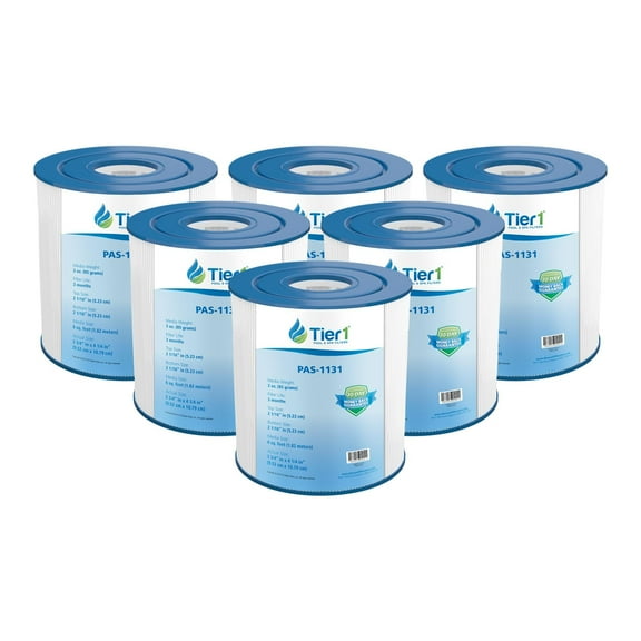 Tier1 Pool & Spa Filter Cartridge 6-pk | Replacement for Pleatco PBW4PAIR, Unicel C-4313, Filbur FC-3753 and More | 6 sq ft Pleated Fabric Filter Media