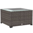 thumbnail image 1 of Outsunny 24.4" Patio Wicker Coffee Table, PE Rattan Side Tables, Black, 1 of 10