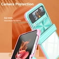 thumbnail image 5 of FIEWESEY for Samsung Galaxy Z Flip 4 Case,with Hinge Cover & Slide Camera Cover, Flexible Bumper & Hard Back Military Grade Shockproof Phone Case for Samsung Galaxy Z Flip 4 5G (Pink/Green), 5 of 6