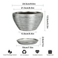 thumbnail image 5 of Stillaflora 9 inch Silver Medium Round Ceramic Plant Pot with Drainage Hole & Saucer | Indoor Planter for Herbs, Small Houseplants & Cactus, 5 of 7