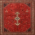 thumbnail image 1 of Ahgly Company Machine Washable Indoor Square Traditional Sienna Brown Area Rugs, 5' Square, 1 of 7