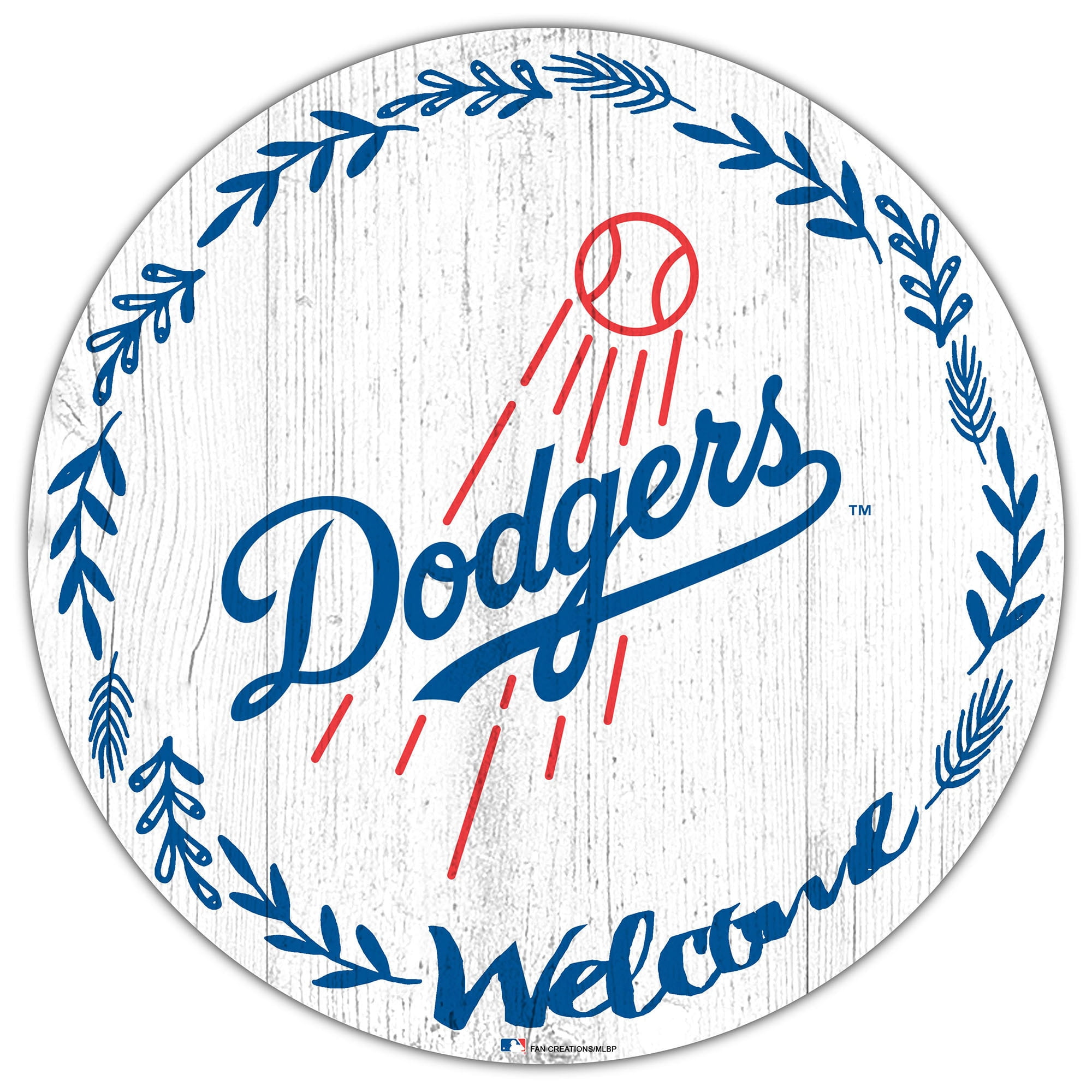 GameDay Novelties Dodgers 12 Circle with State and Team Logo Wood Sign