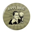 thumbnail image 1 of Happy Hour Gentlemen Start Your Livers Funny Humor Pinback Button Pin, 1 of 5
