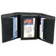 thumbnail image 3 of RFID Blocking Premium Leather enter Flap Trifold Wallet Center Flap, 3 of 11