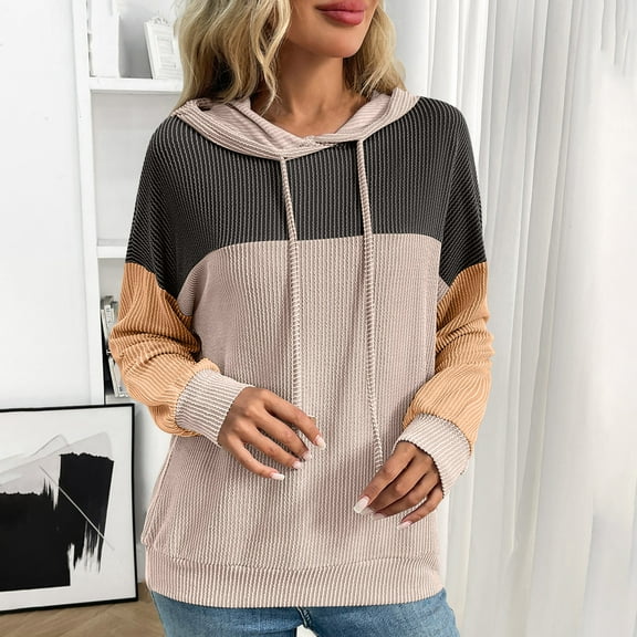 Ounisa Womens Long Sleeve Floral Print Pullover Hoodie Sweatshirt Tops
