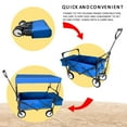 thumbnail image 4 of Heavy Duty Folding Collapsible Wagon Utility Outdoor Camping Cart with Universal Wheels & Adjustable Handle, Blue, 4 of 9