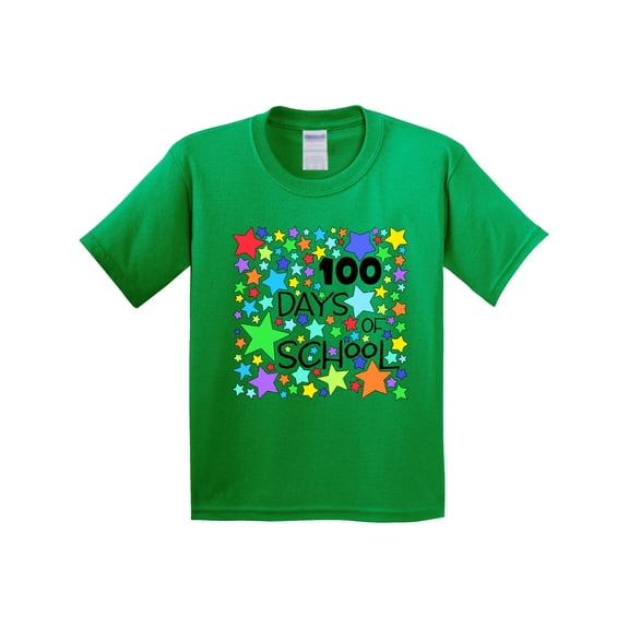 Inktastic 100 Days of School Colorful Stars Youth T-Shirt