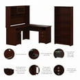thumbnail image 4 of Bush Furniture Cabot L Shaped Desk with Hutch and 5 Shelf Bookcase, 4 of 10