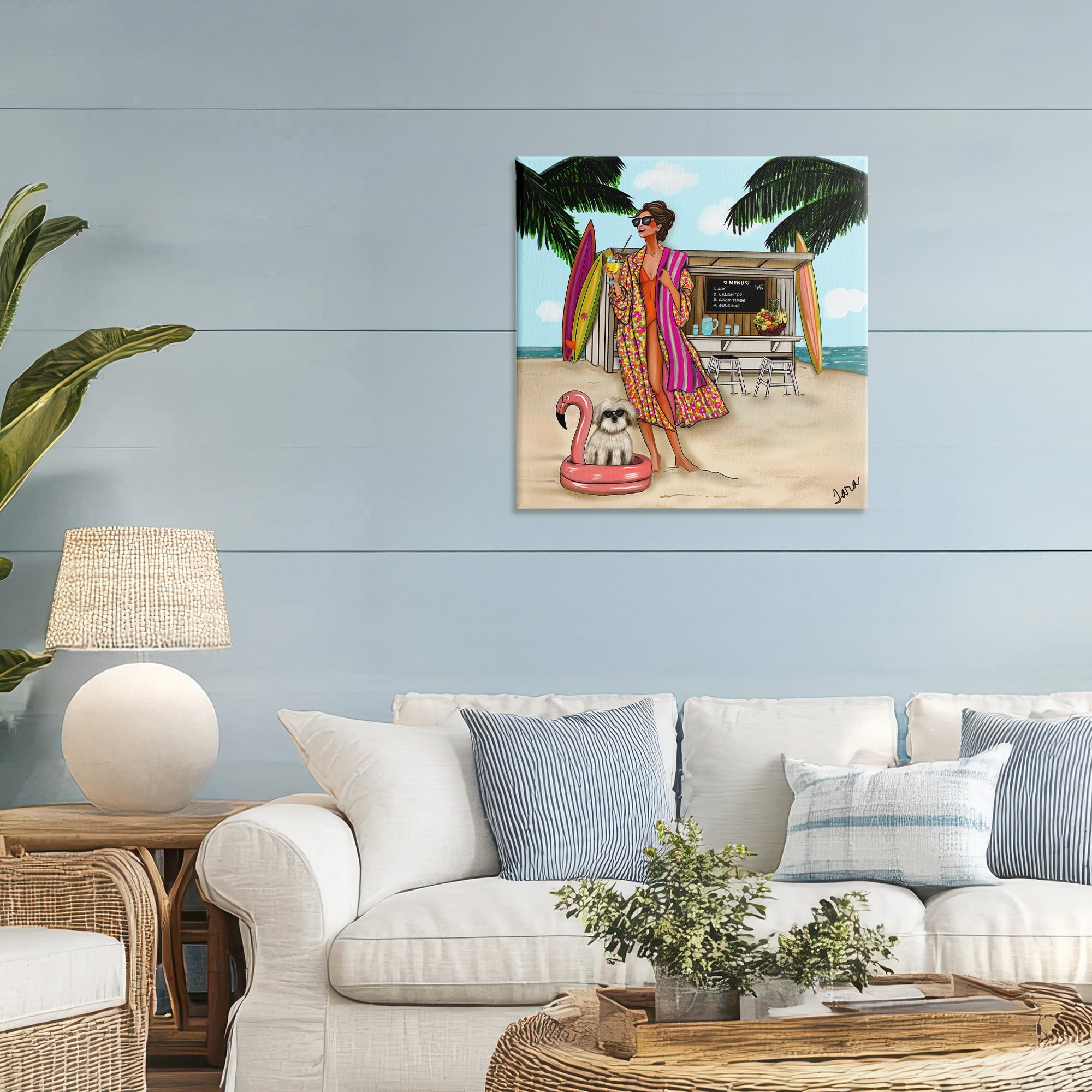 Stupell Industries Beach Girl in Summer Sun Canvas Wall Art, design by Tara Boone